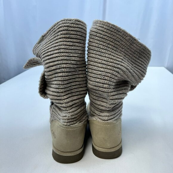 Sporto Women’s Claire Knit Boots Leather Beige/Multi Size 9 Buttons - Picture 5 of 9